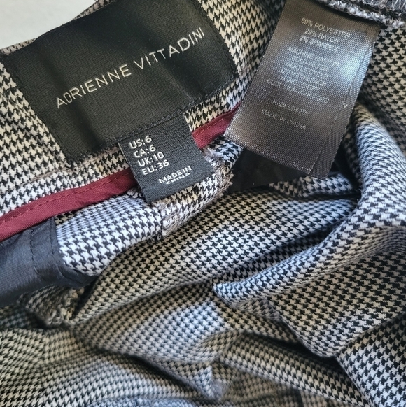 Adrienne Vittadini Womens Houndstooth Pants Size 6 Black White - Picture 10 of 10